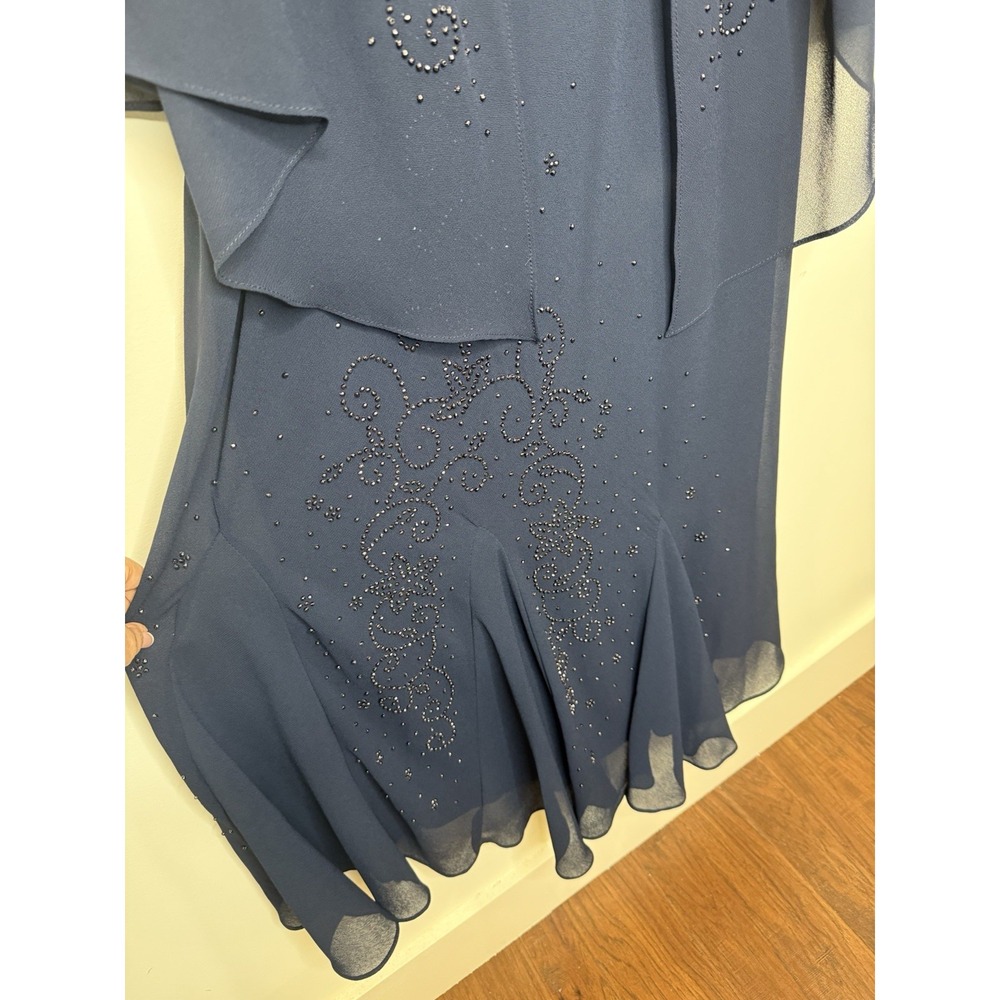 R&M Richards Navy Maxi Dress with Embellishments - Picture 8 of 12